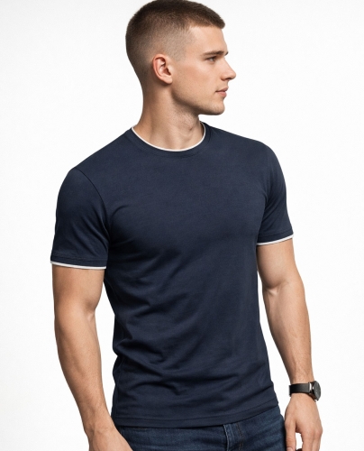 Koszulka męska t-shirt granatowy Recea